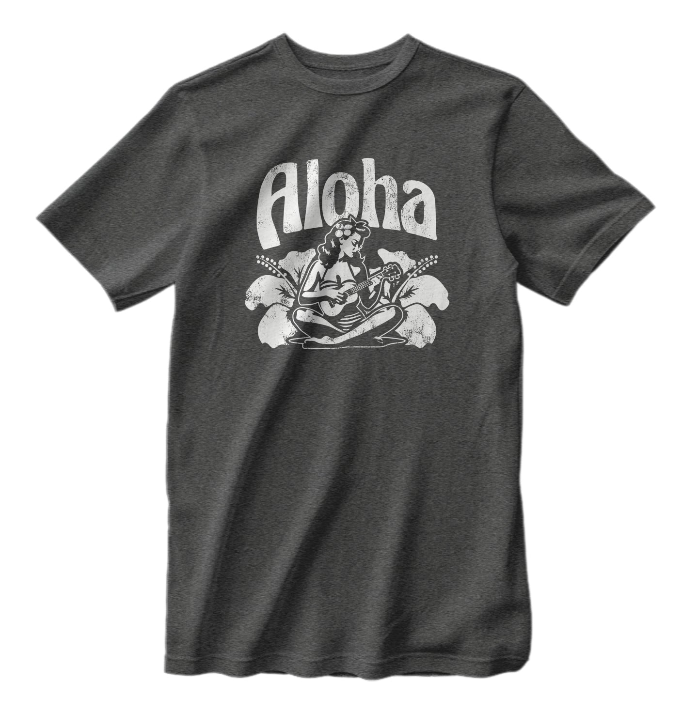 Vintage Aloha Ukulele Hula Girl Retro T-Shirt
