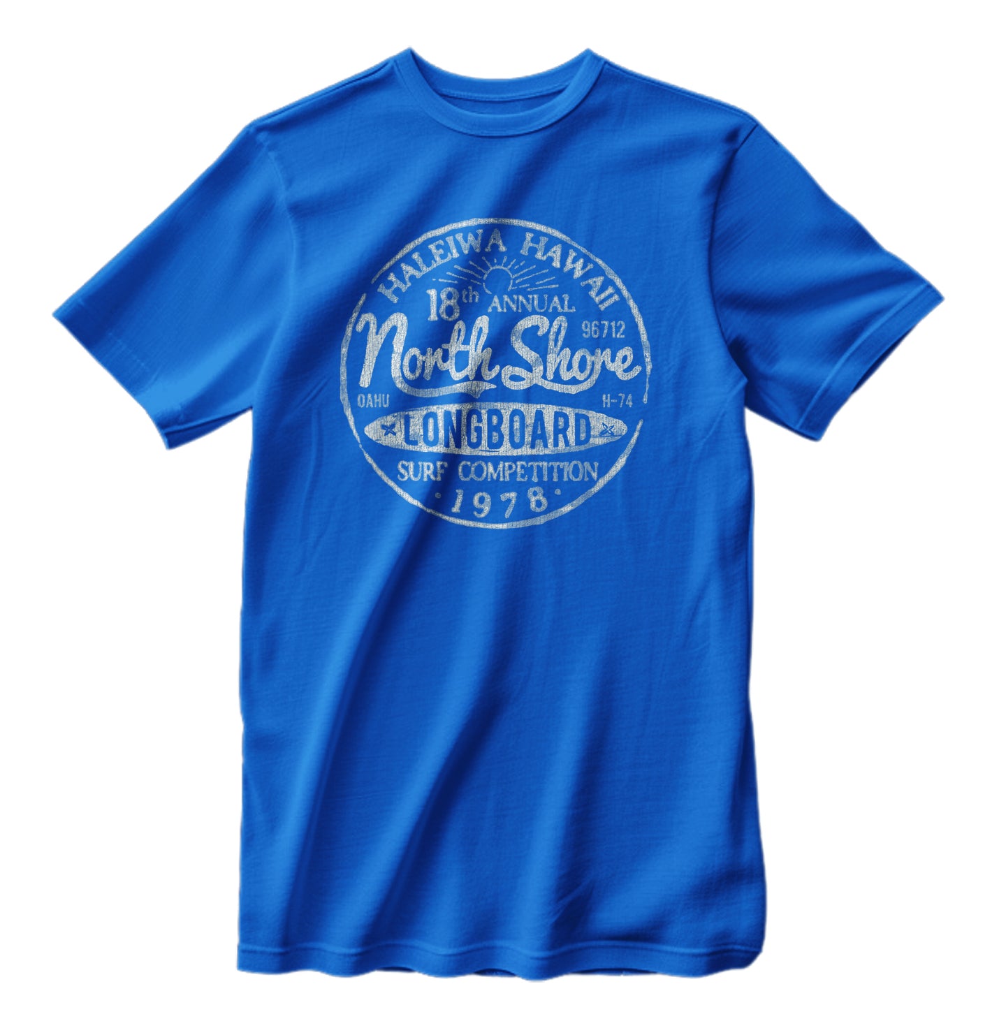 Vintage North Shore Longboard Surfing Competition Distressed T-Shirt