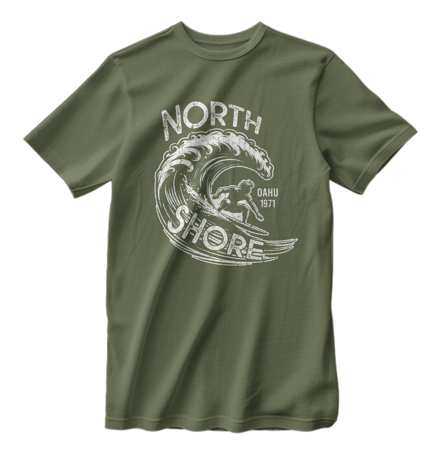 Vintage 1971 North Shore Oahu Hawaii Surfing Competition T-shirt