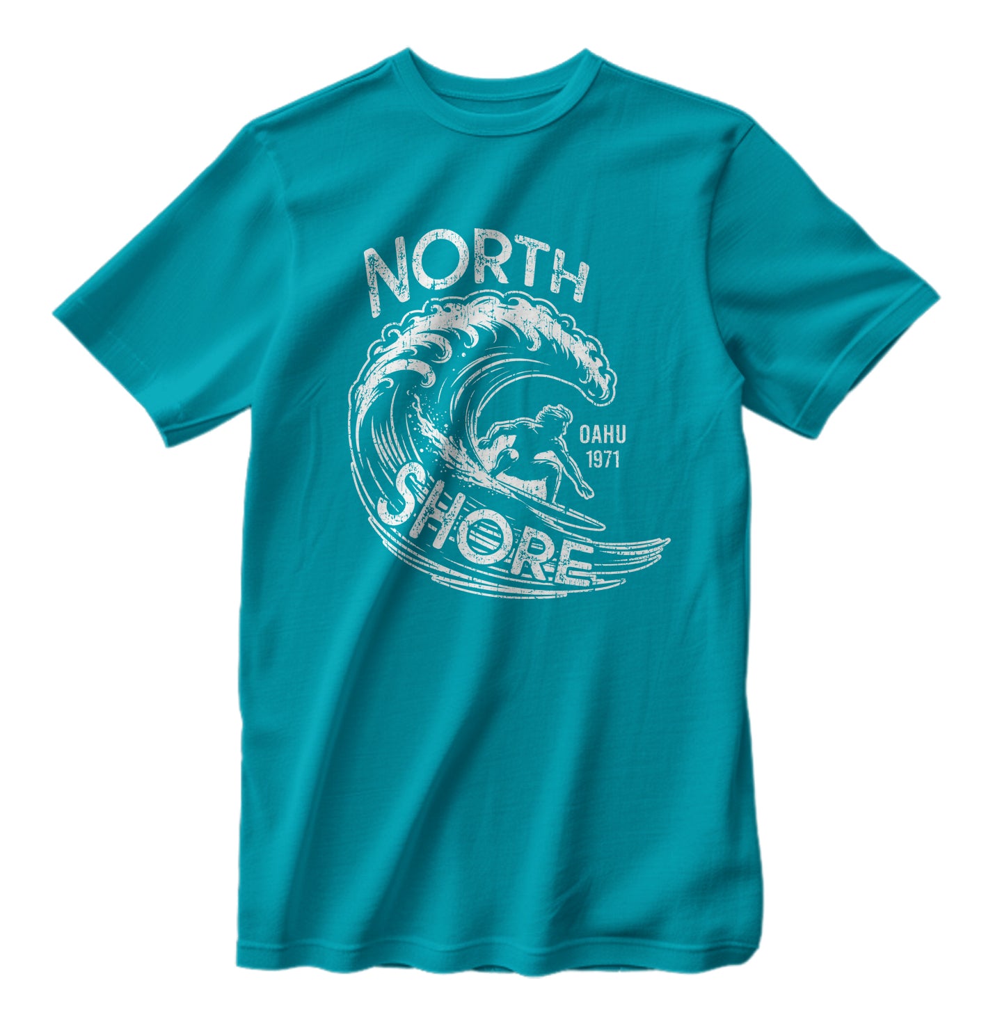 Vintage 1971 North Shore Oahu Hawaii Surfing Competition T-shirt