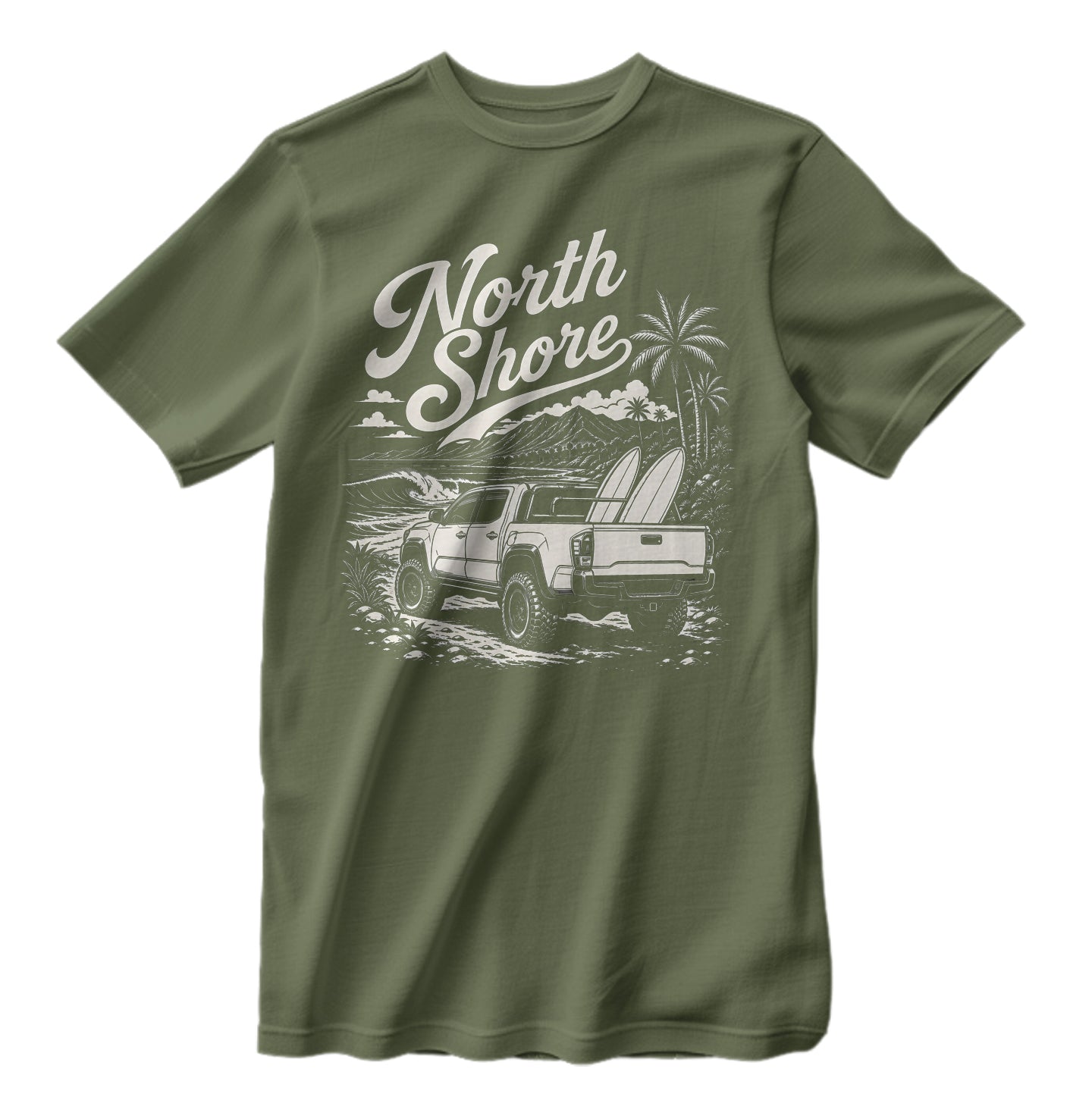 North Shore Hawaii Vintage Surfing T-shirt Off Road Truck