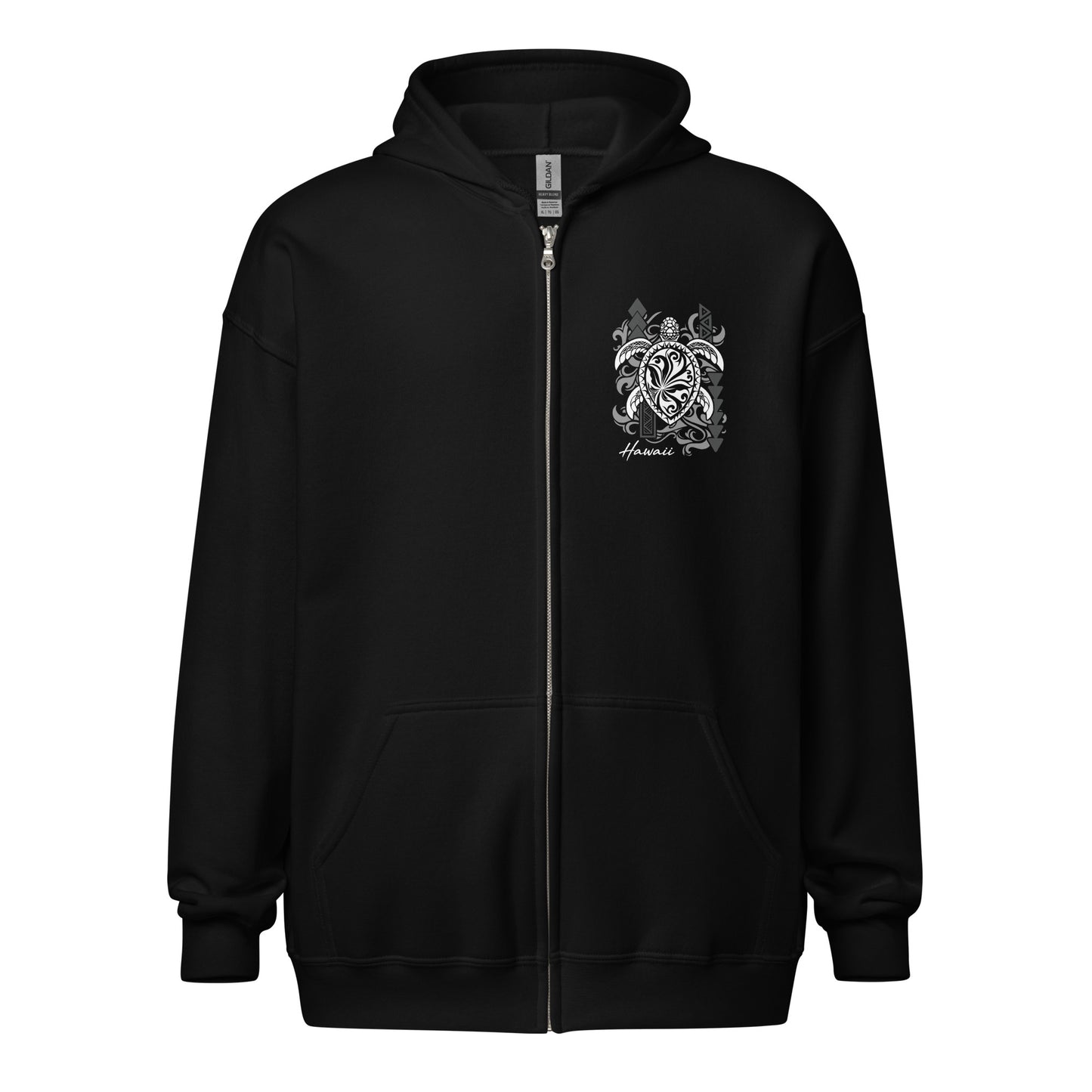 Tribal Honu Turtle Hawaii Unisex Heavy Blend Zip Hoodie