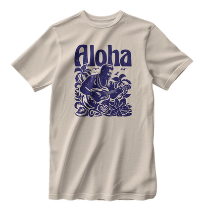 Aloha Ukulele Vintage Hawaii Islands T-Shirt Beach Surfing