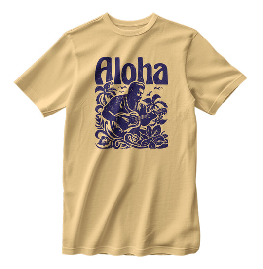 Aloha Ukulele Vintage Hawaii Islands T-Shirt Beach Surfing