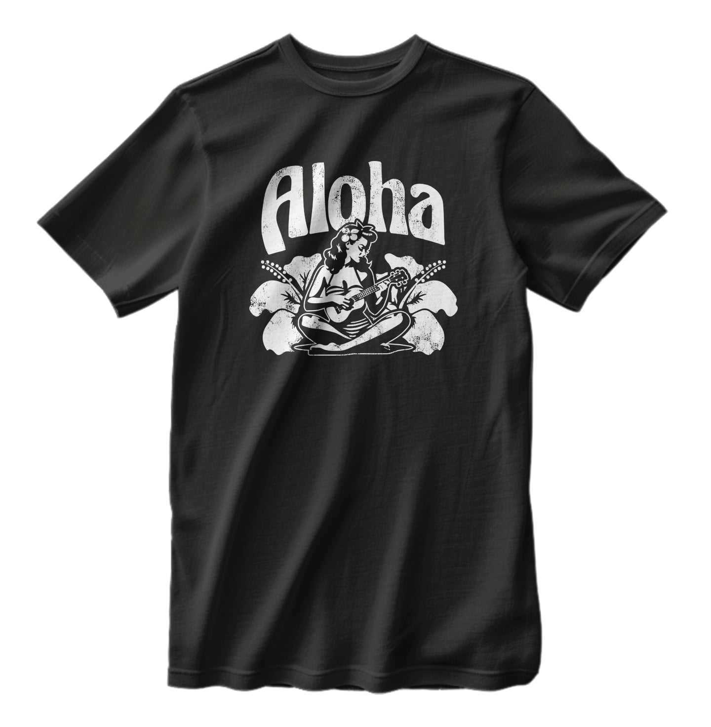 Vintage Aloha Ukulele Hula Girl Retro T-Shirt