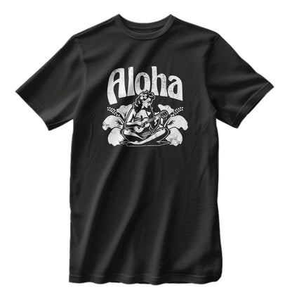 Vintage Aloha Ukulele Hula Girl Retro T-Shirt