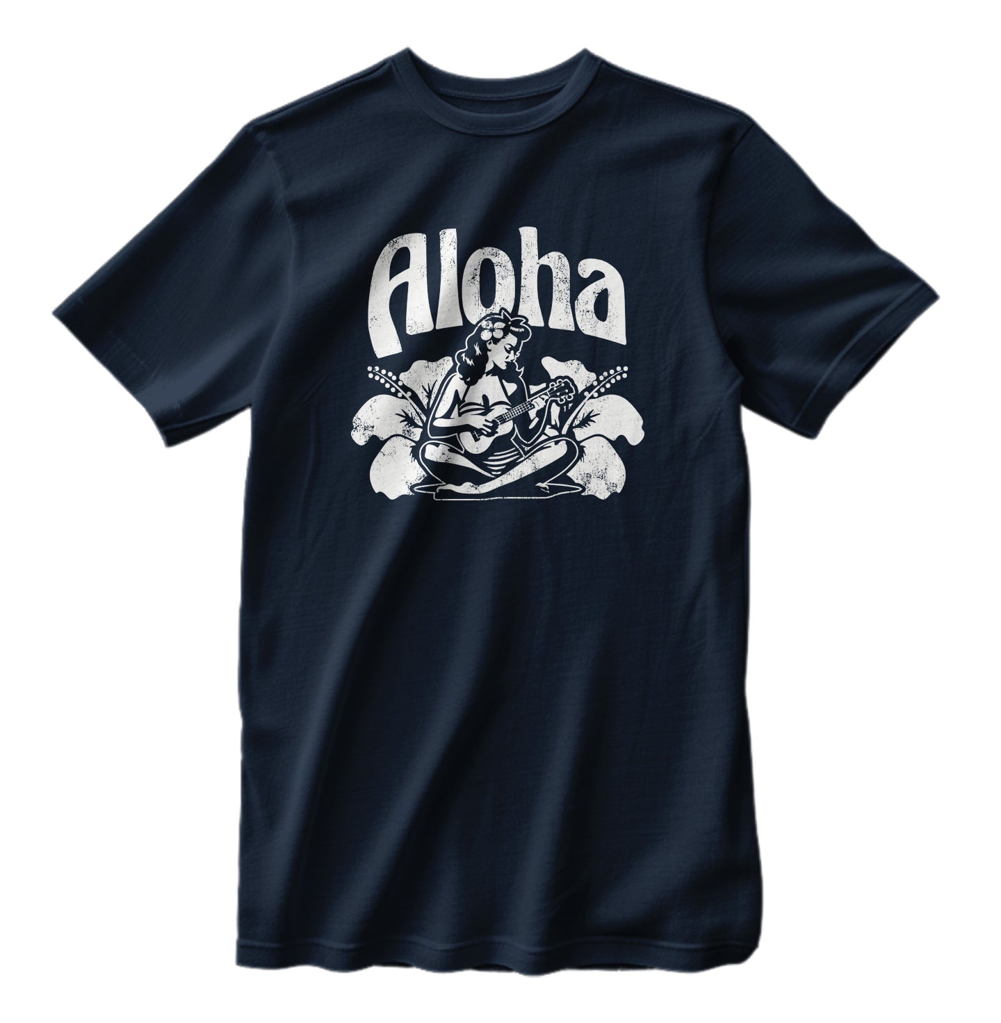 Vintage Aloha Ukulele Hula Girl Retro T-Shirt