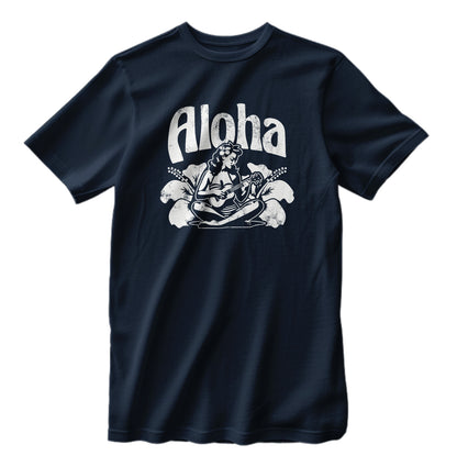 Vintage Aloha Ukulele Hula Girl Retro T-Shirt