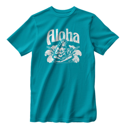 Vintage Aloha Ukulele Hula Girl Retro T-Shirt