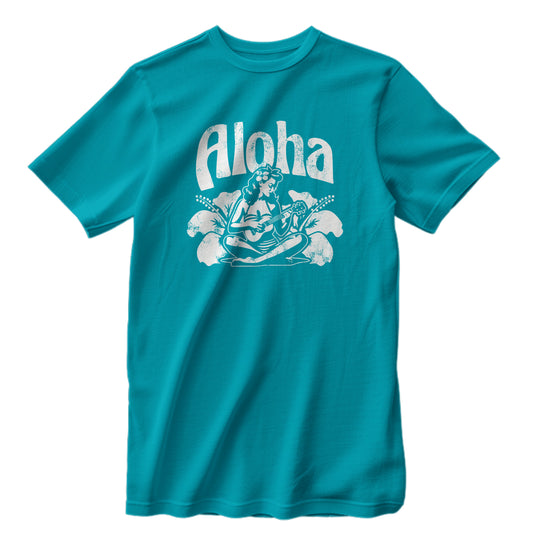 Vintage Aloha Ukulele Hula Girl Retro T-Shirt