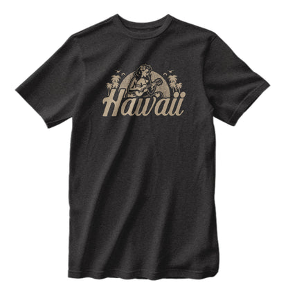 Classic Hawaii Hula Girl Ukulele Heather T-Shirt Bella Canvas