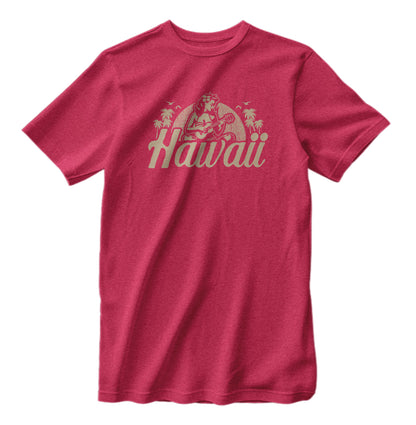 Classic Hawaii Hula Girl Ukulele Heather T-Shirt Bella Canvas
