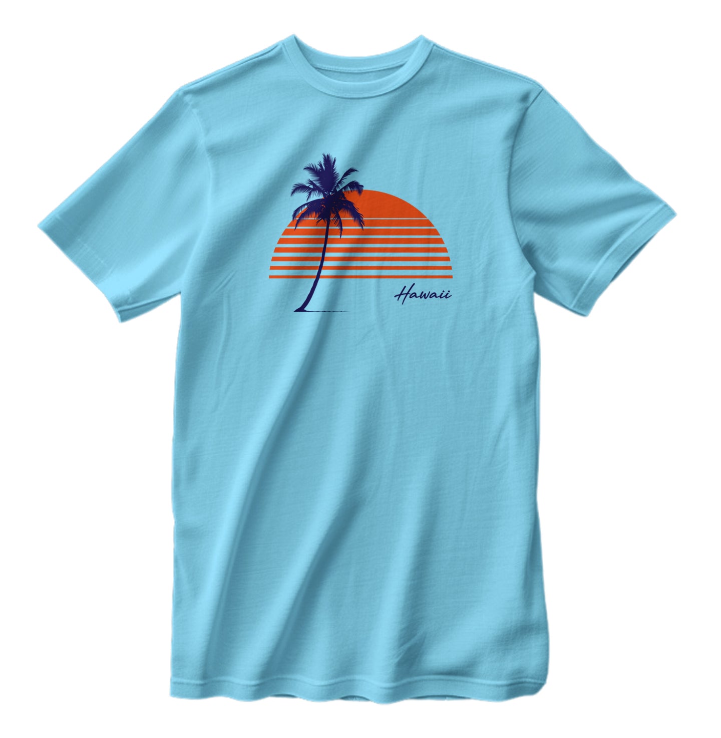 Vintage Hawaii Palm Tree and Sunset T-Shirt