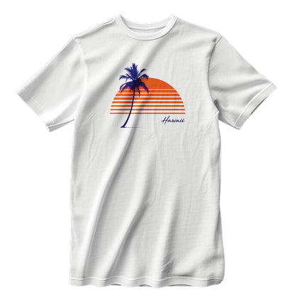 Vintage Hawaii Palm Tree and Sunset T-Shirt