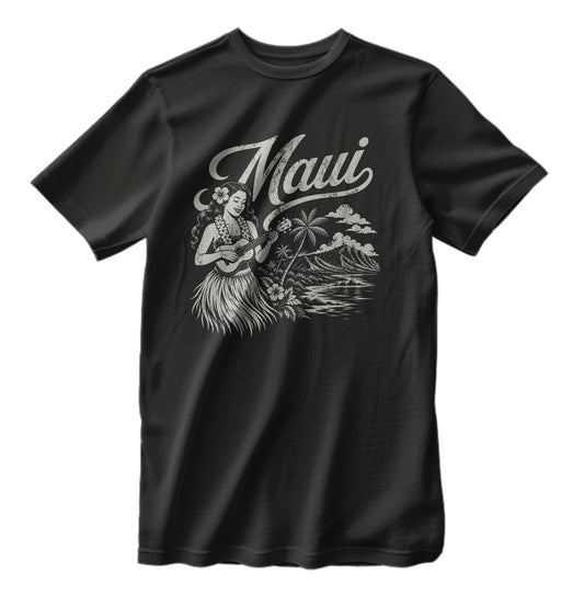 Vintage Maui Hawaii Hula Girl T-Shirt Distressed