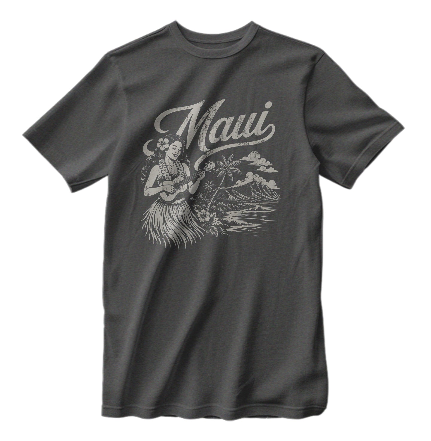 Vintage Maui Hawaii Hula Girl T-Shirt Distressed