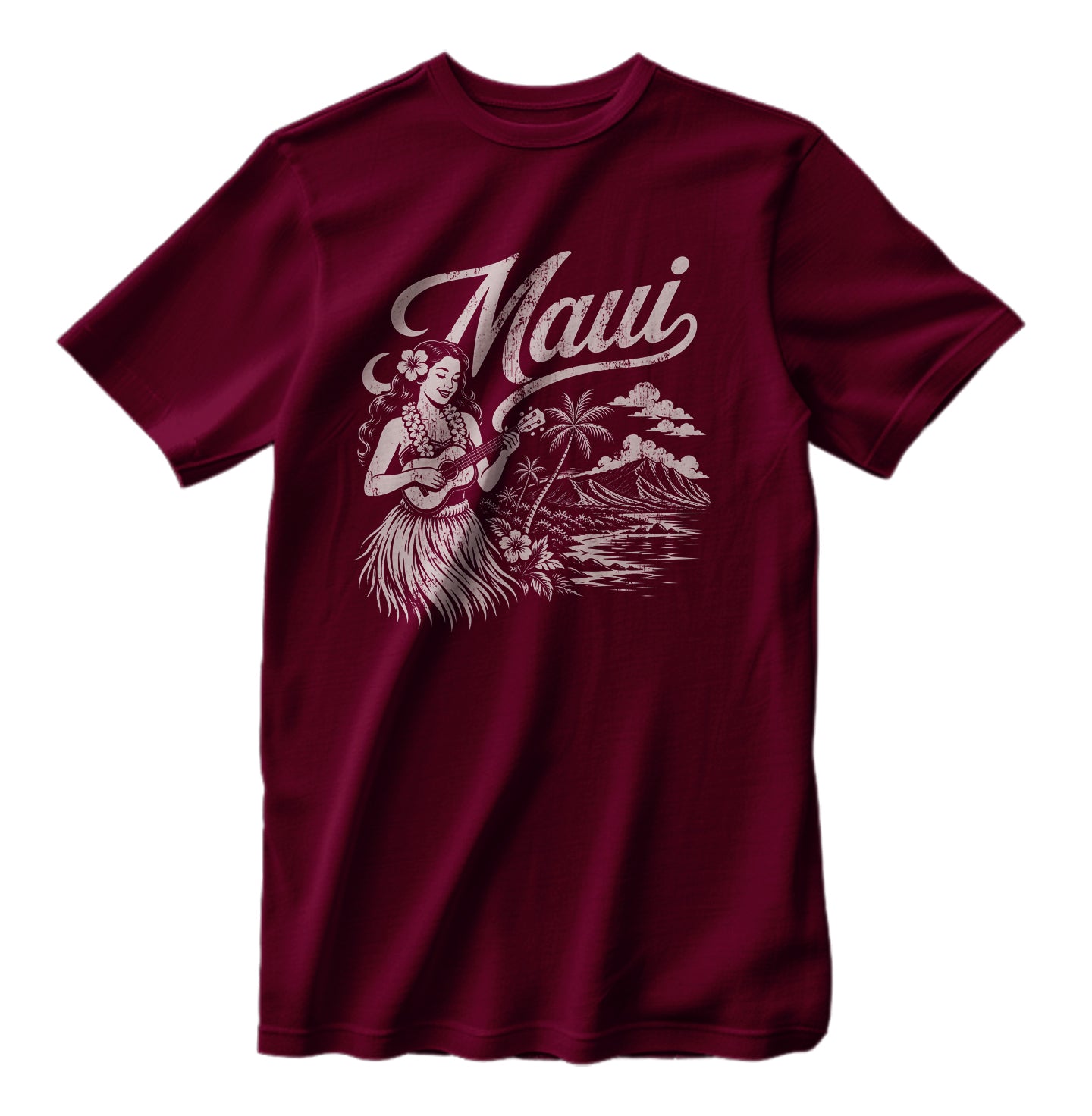 Vintage Maui Hawaii Hula Girl T-Shirt Distressed