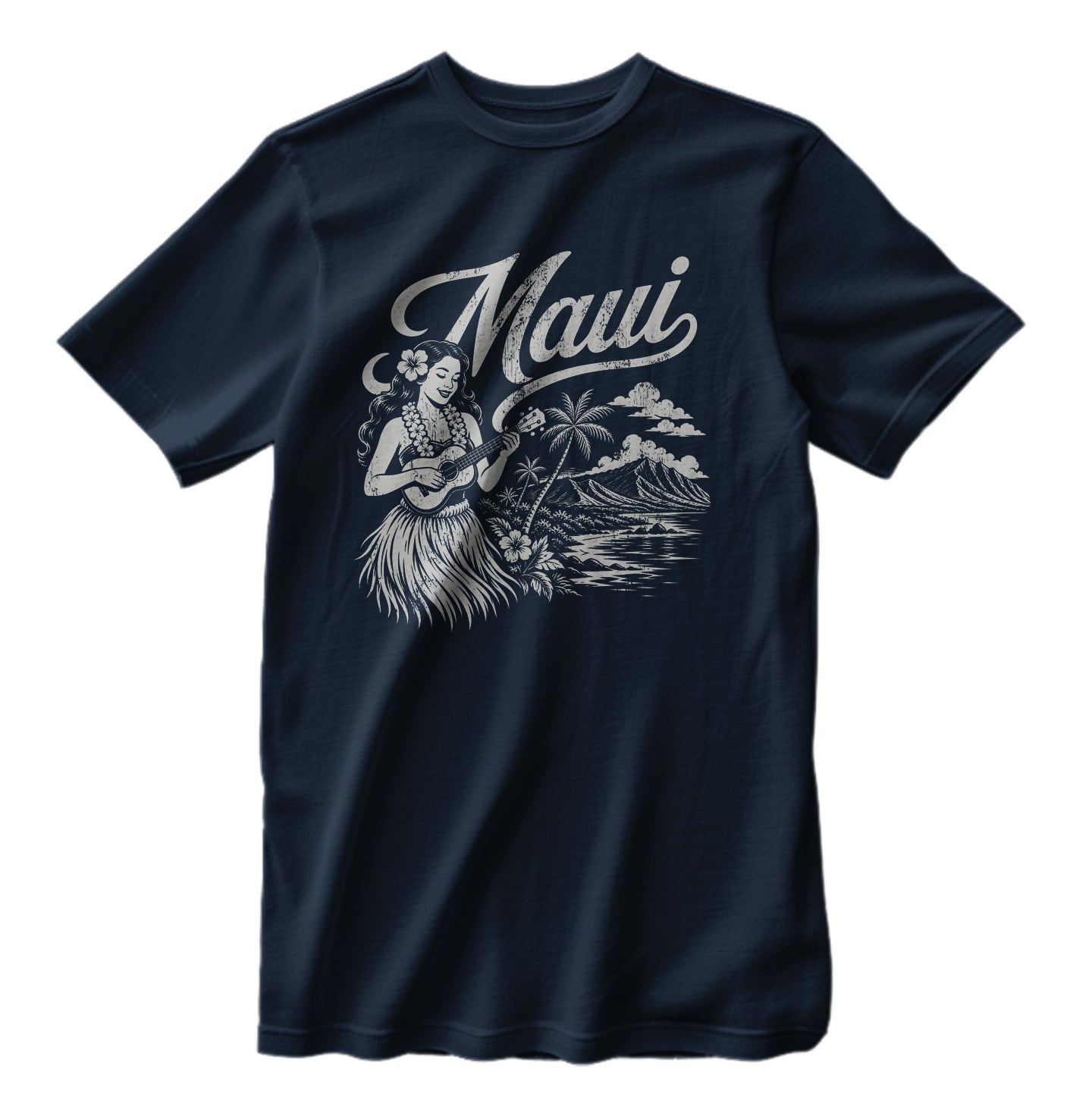 Vintage Maui Hawaii Hula Girl T-Shirt Distressed