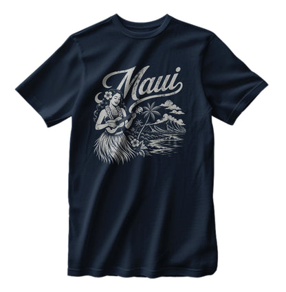 Vintage Maui Hawaii Hula Girl T-Shirt Distressed