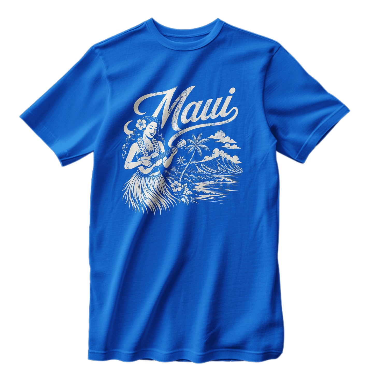 Vintage Maui Hawaii Hula Girl T-Shirt Distressed