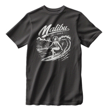 Malibu California Surfing T-Shirt Bella Canva Heather Colors