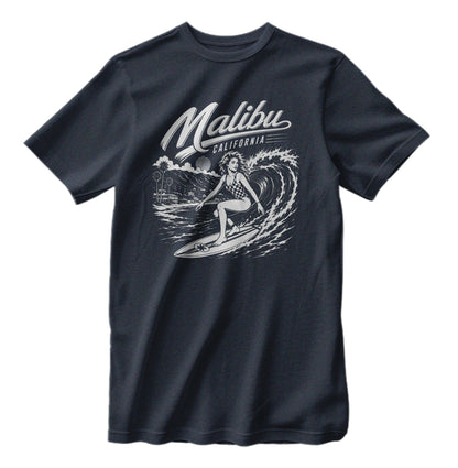 Malibu California Surfing T-Shirt Bella Canva Heather Colors