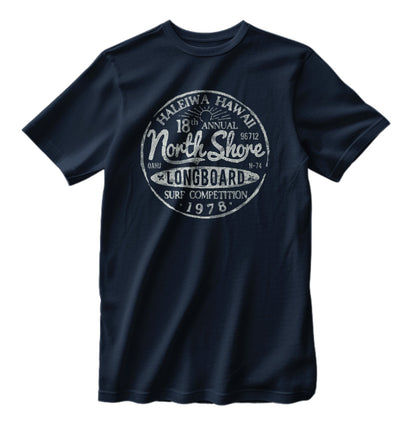 Vintage North Shore Longboard Surfing Competition Distressed T-Shirt