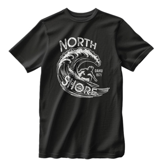 Vintage 1971 North Shore Oahu Hawaii Surfing Competition T-shirt