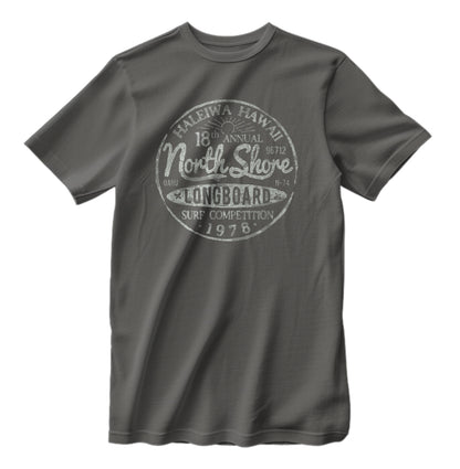Vintage North Shore Longboard Surfing Competition Distressed T-Shirt