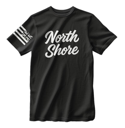 North Shore Hawaii Script T-Shirt HI Flag