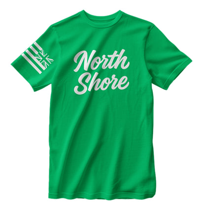 North Shore Hawaii Script T-Shirt HI Flag