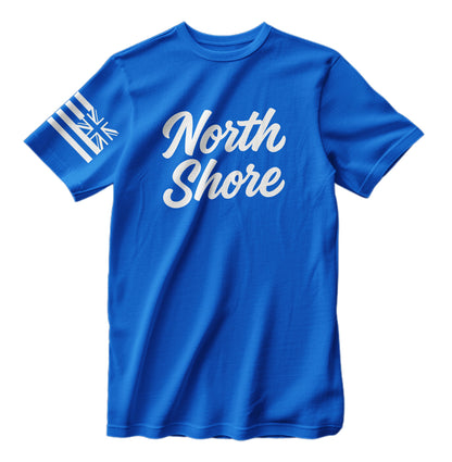 North Shore Hawaii Script T-Shirt HI Flag