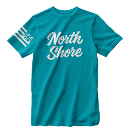 North Shore Hawaii Script T-Shirt HI Flag
