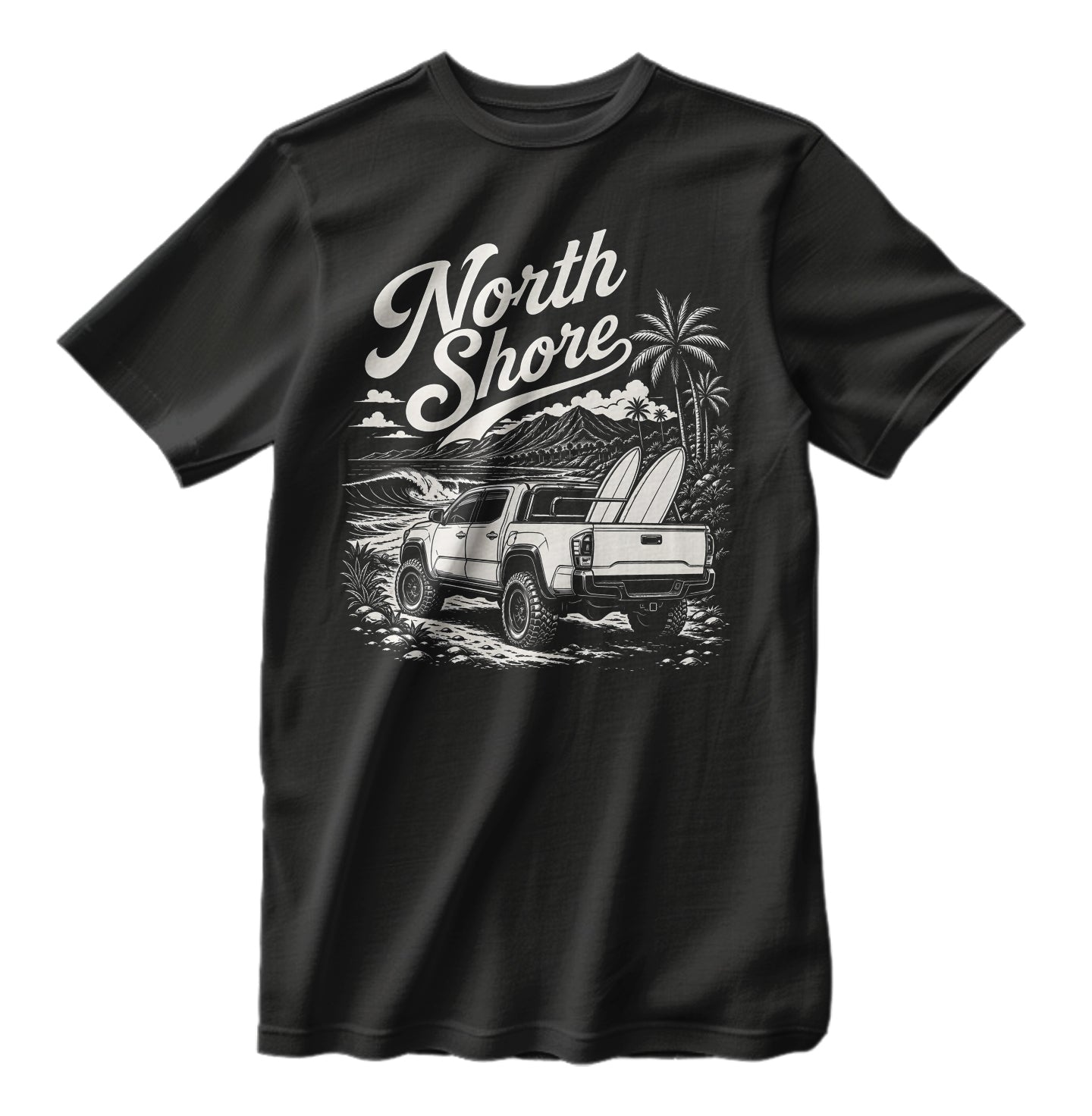 North Shore Hawaii Vintage Surfing T-shirt Off Road Truck