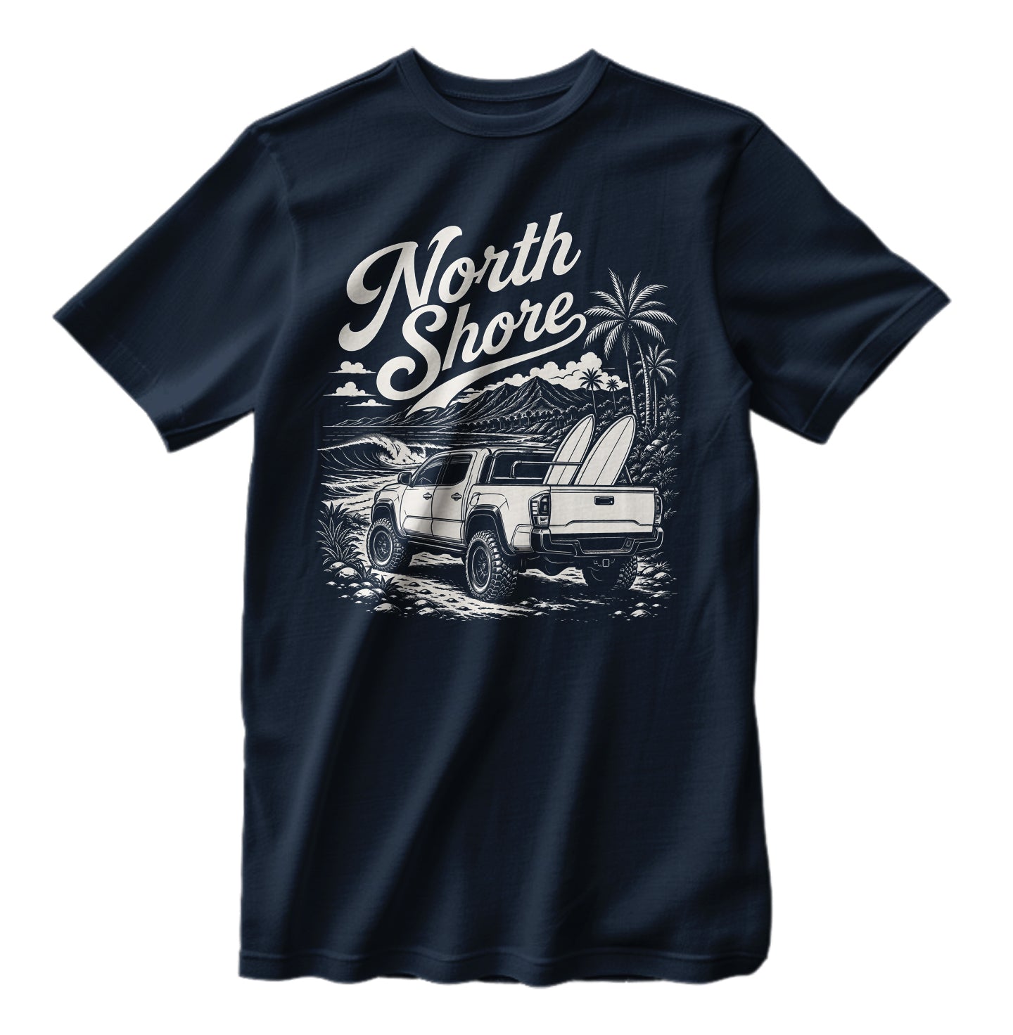 North Shore Hawaii Vintage Surfing T-shirt Off Road Truck