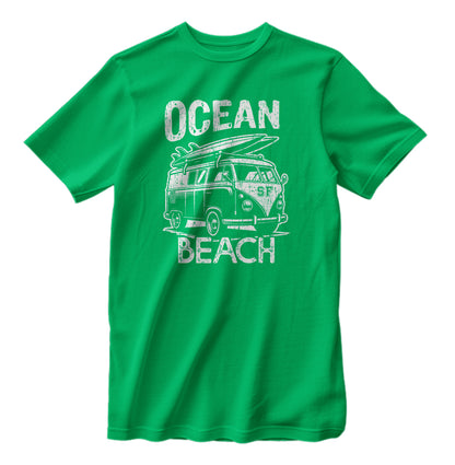 Vintage Ocean Beach San Francisco California Surfing Campervan Retro T-Shirt