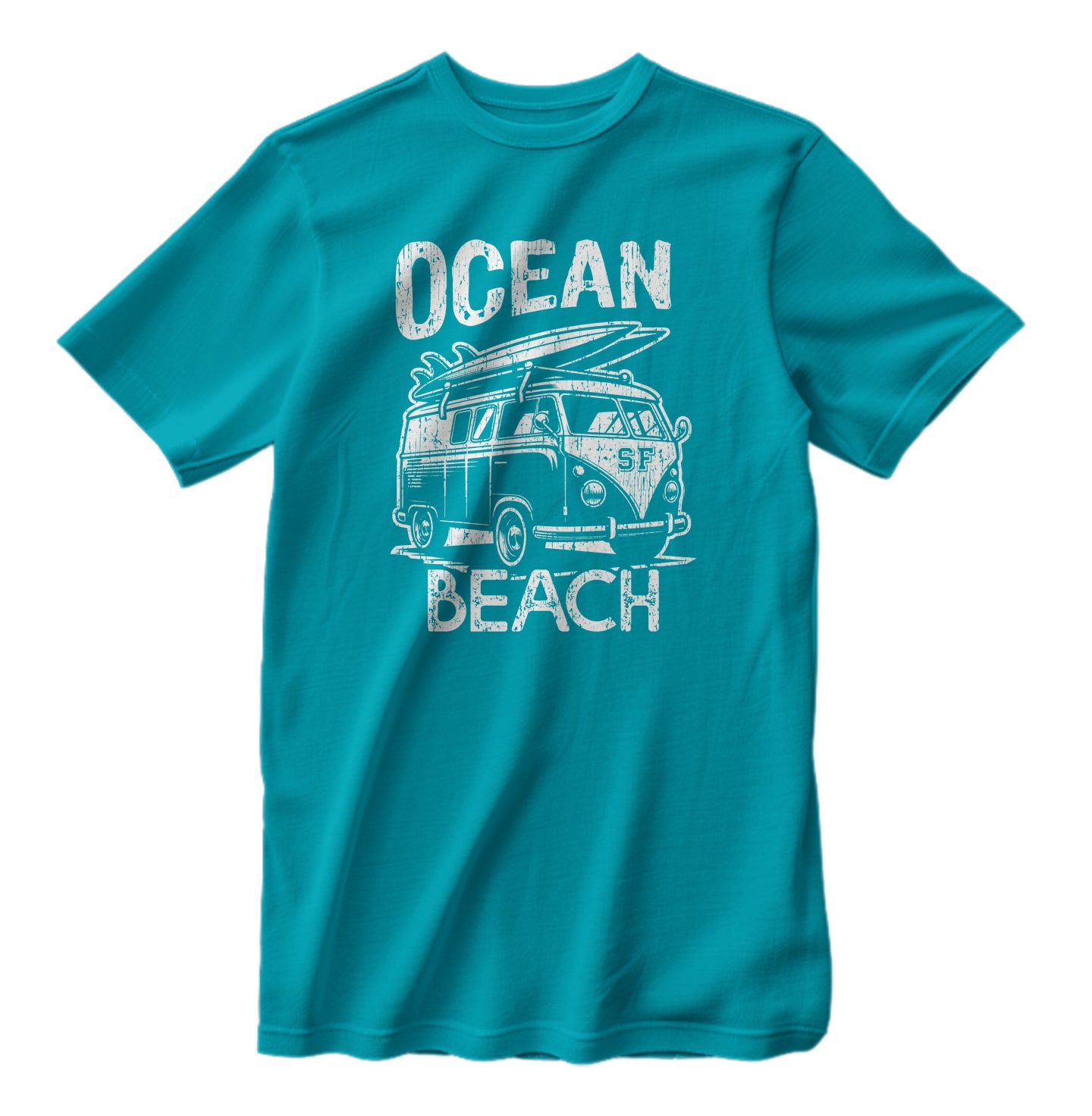 Vintage Ocean Beach San Francisco California Surfing Campervan Retro T-Shirt