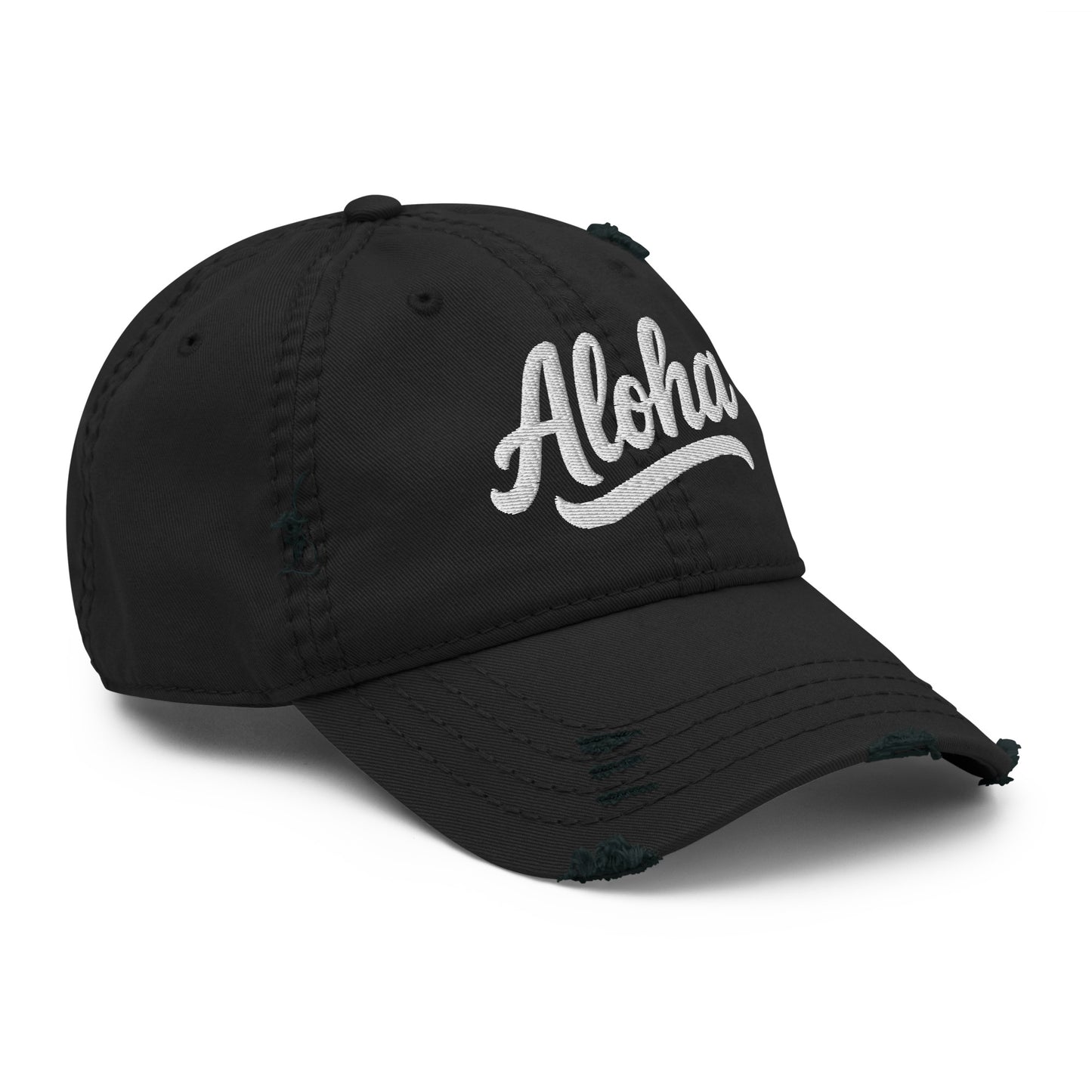 Aloha Script Distressed Dad Hat Adjustable