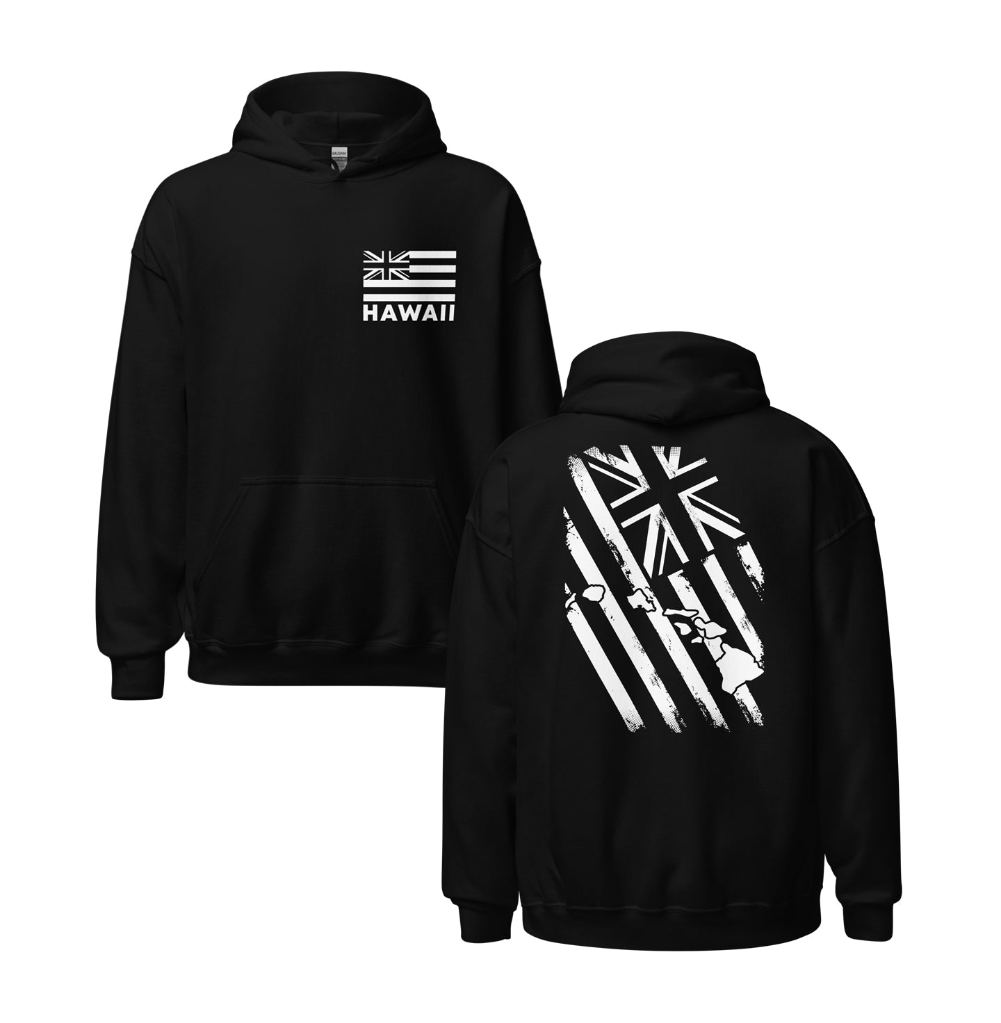 Distressed Hawaii Islands Flag Unisex Pullover Hoodie
