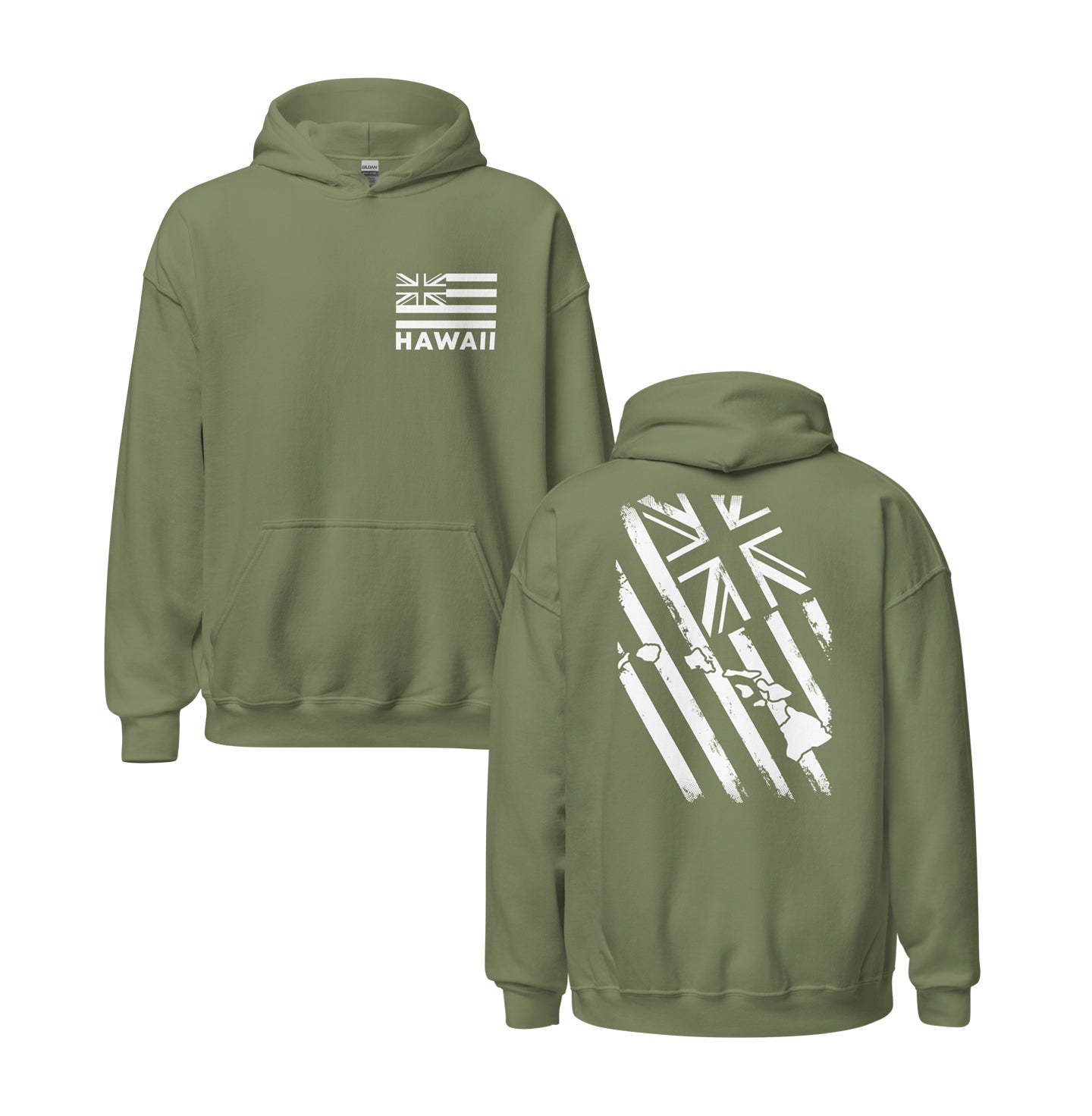 Distressed Hawaii Islands Flag Unisex Pullover Hoodie