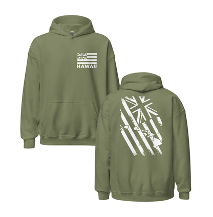 Distressed Hawaii Islands Flag Unisex Pullover Hoodie