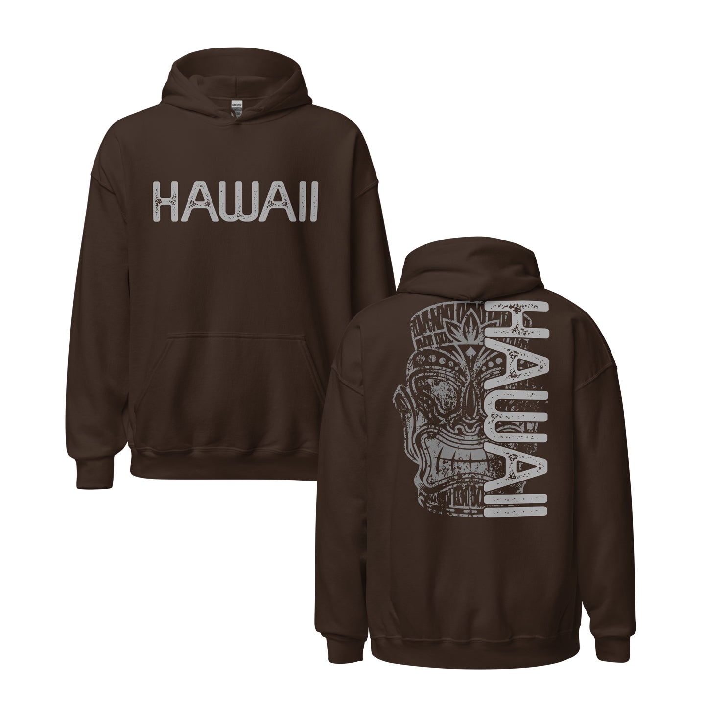Vintage Hawaii Tiki Unisex Hoodie Front/Back Graphic Design