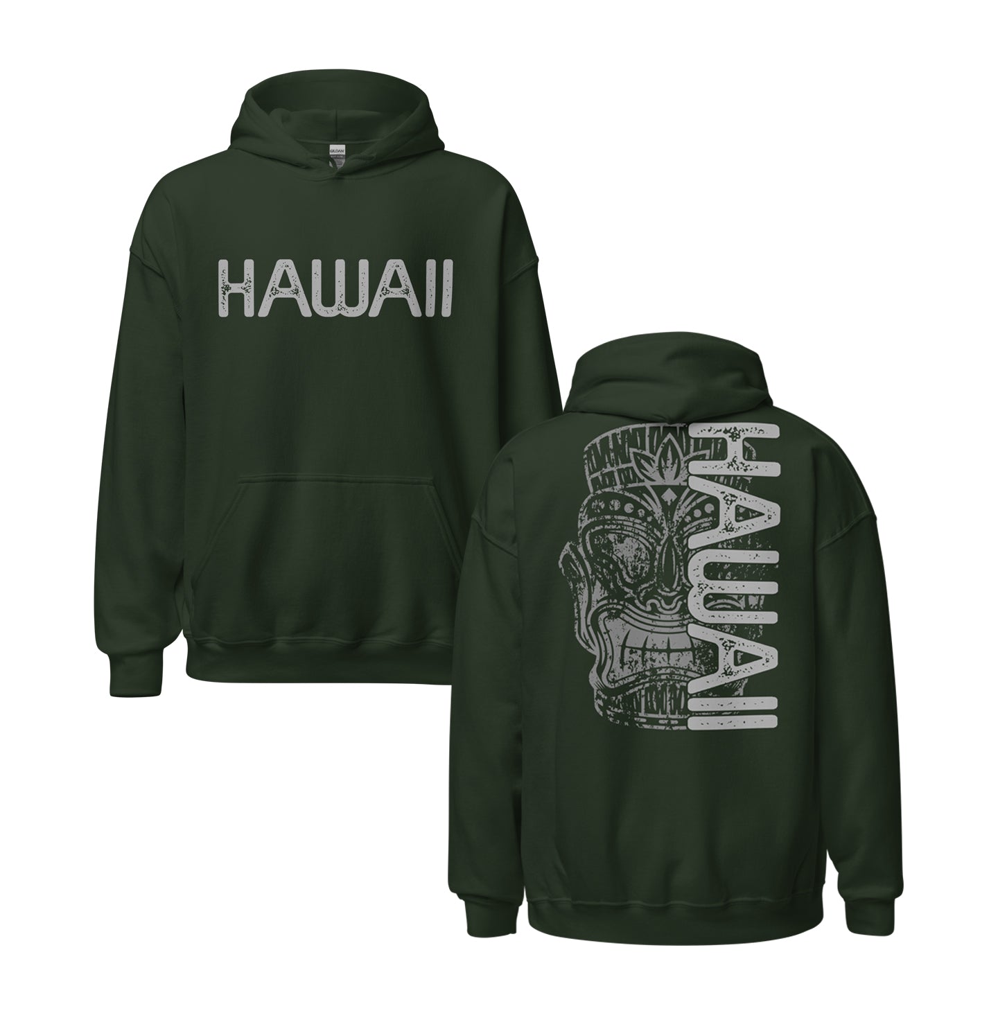 Vintage Hawaii Tiki Unisex Hoodie Front/Back Graphic Design