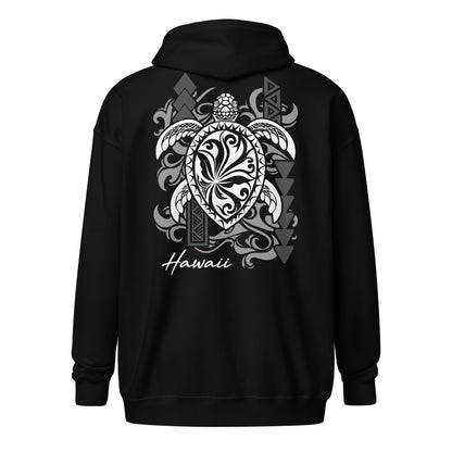 Tribal Honu Turtle Hawaii Unisex Heavy Blend Zip Hoodie