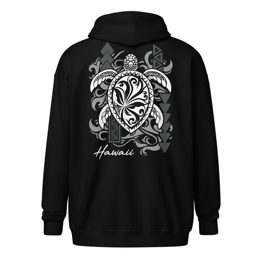 Tribal Honu Turtle Hawaii Unisex Heavy Blend Zip Hoodie