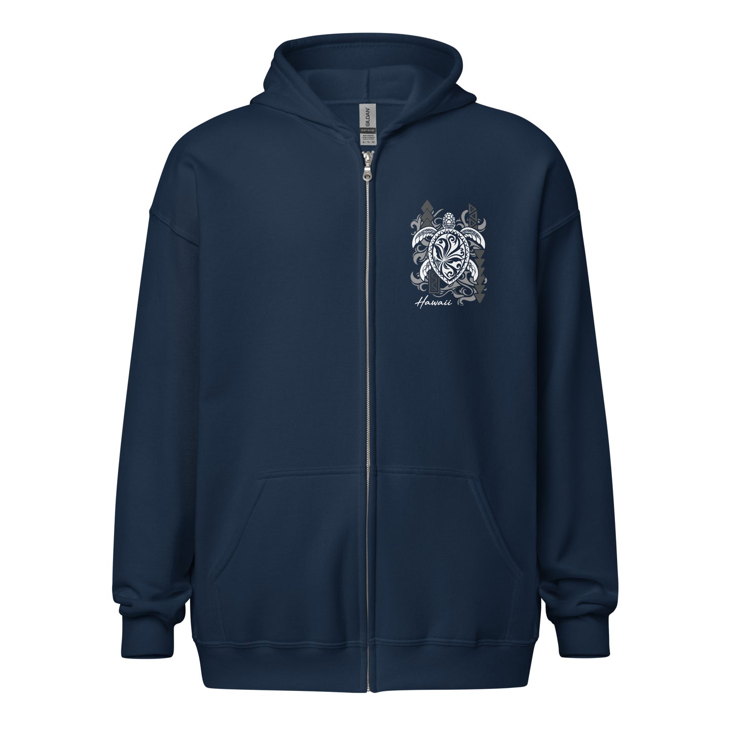 Tribal Honu Turtle Hawaii Unisex Heavy Blend Zip Hoodie